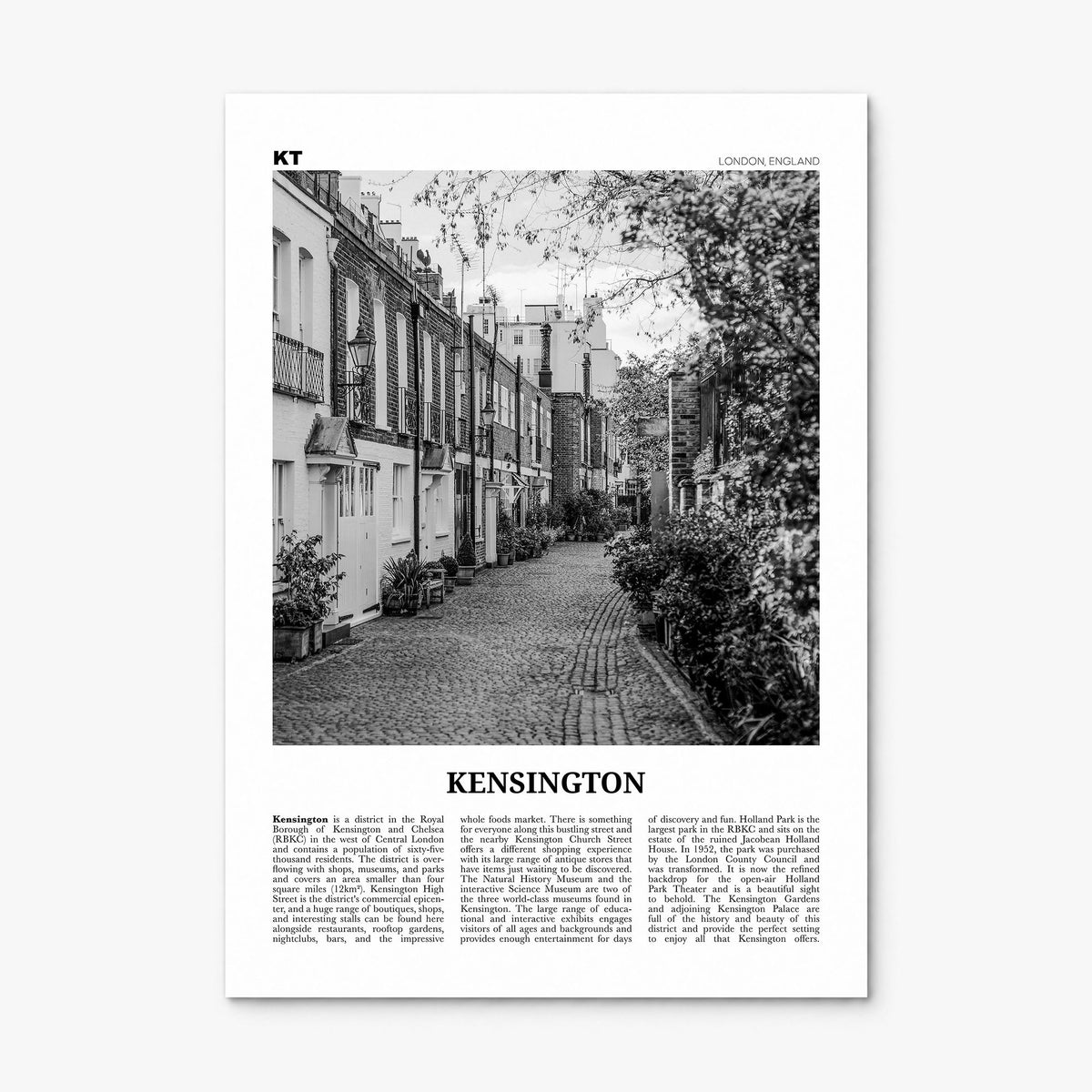 Kensington Newspaper Poster, print only (unframed)