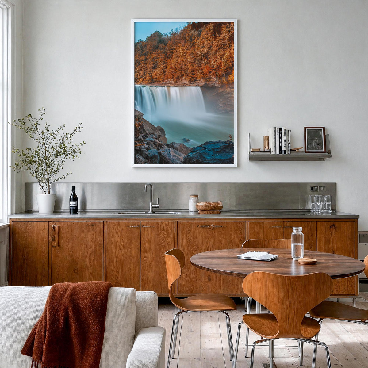 Kentucky no. 1 colorful photo poster of United States – vertical wall art in white wood frame, hanging on wall