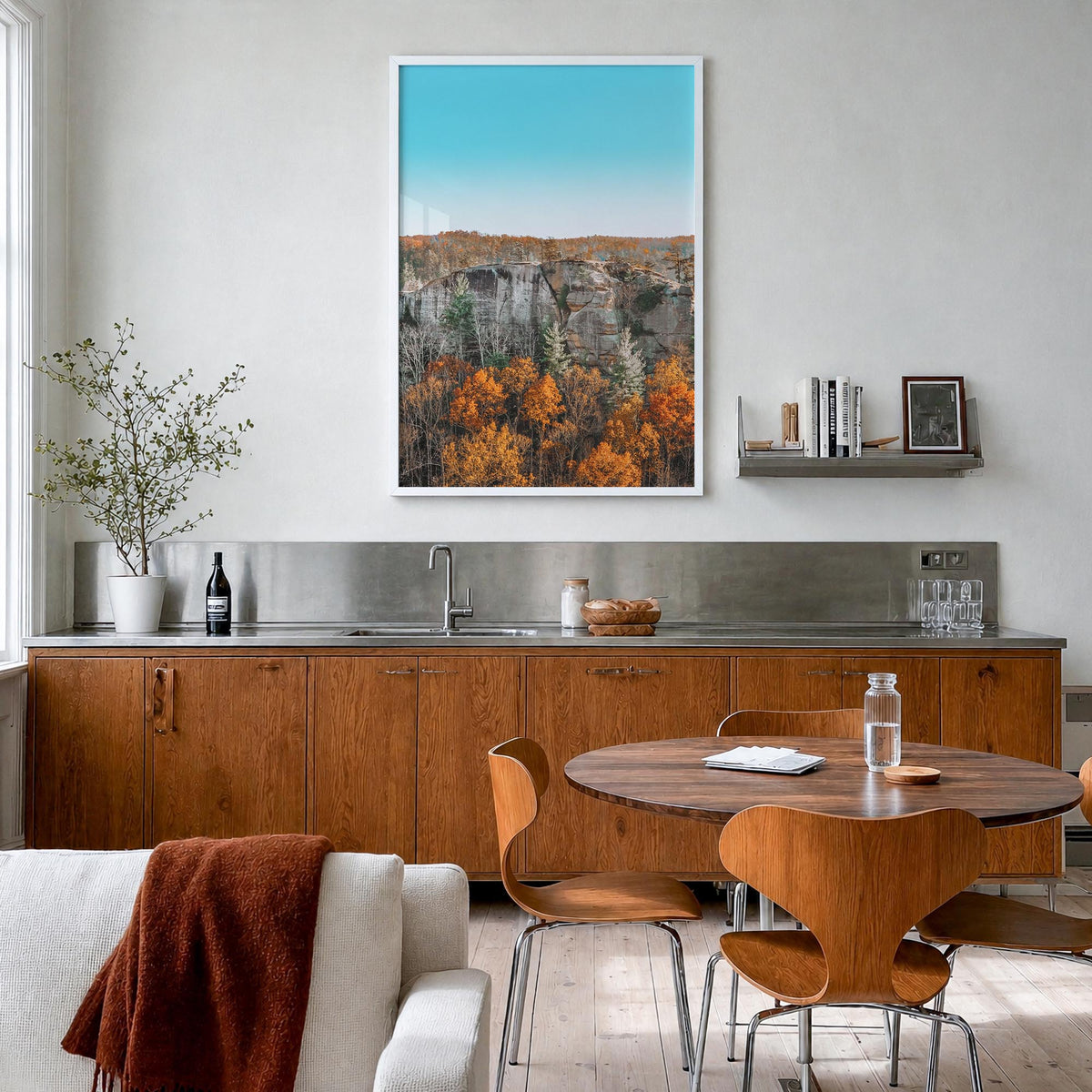 Kentucky no. 3 colorful photo poster of United States – vertical wall art in white wood frame, hanging on wall