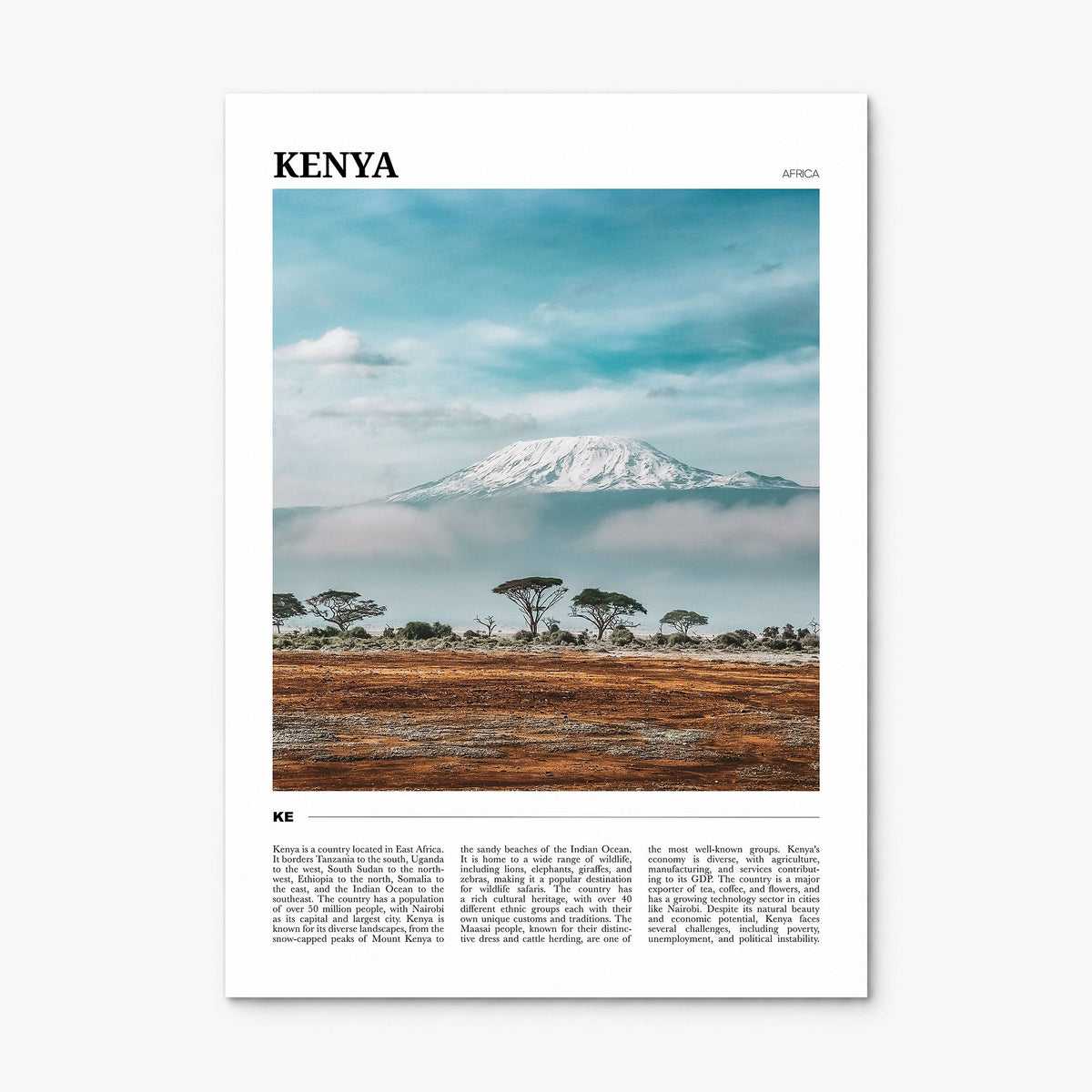 Kenya Travel Poster, print only (unframed)