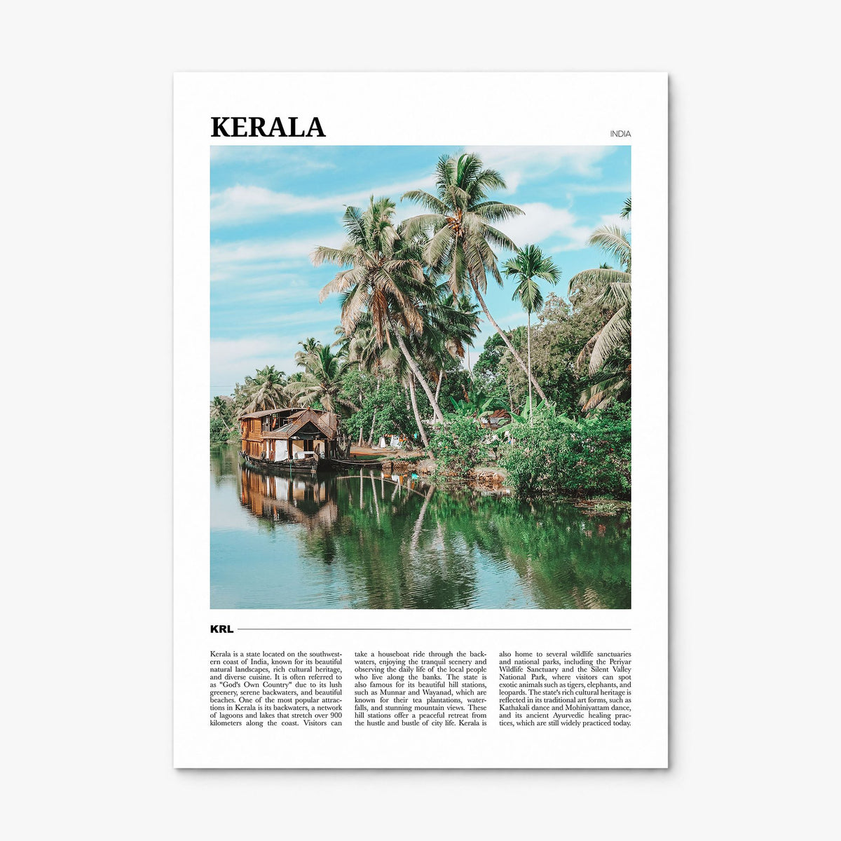 Kerala Travel Poster, print only (unframed)