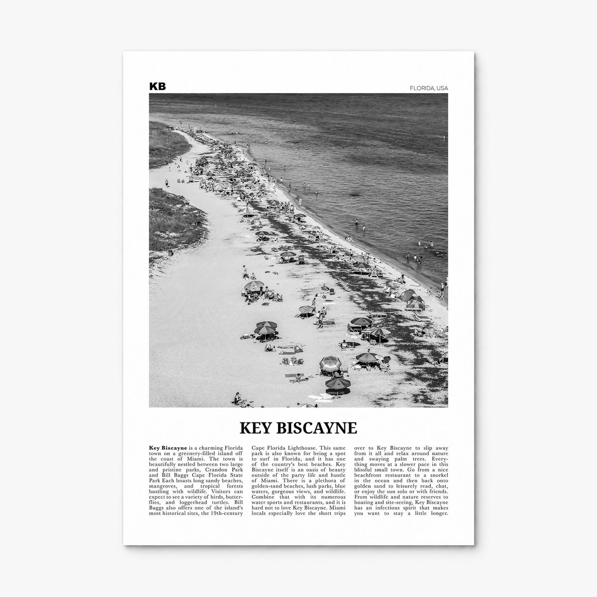 Key Biscayne Newspaper Poster, print only (unframed)