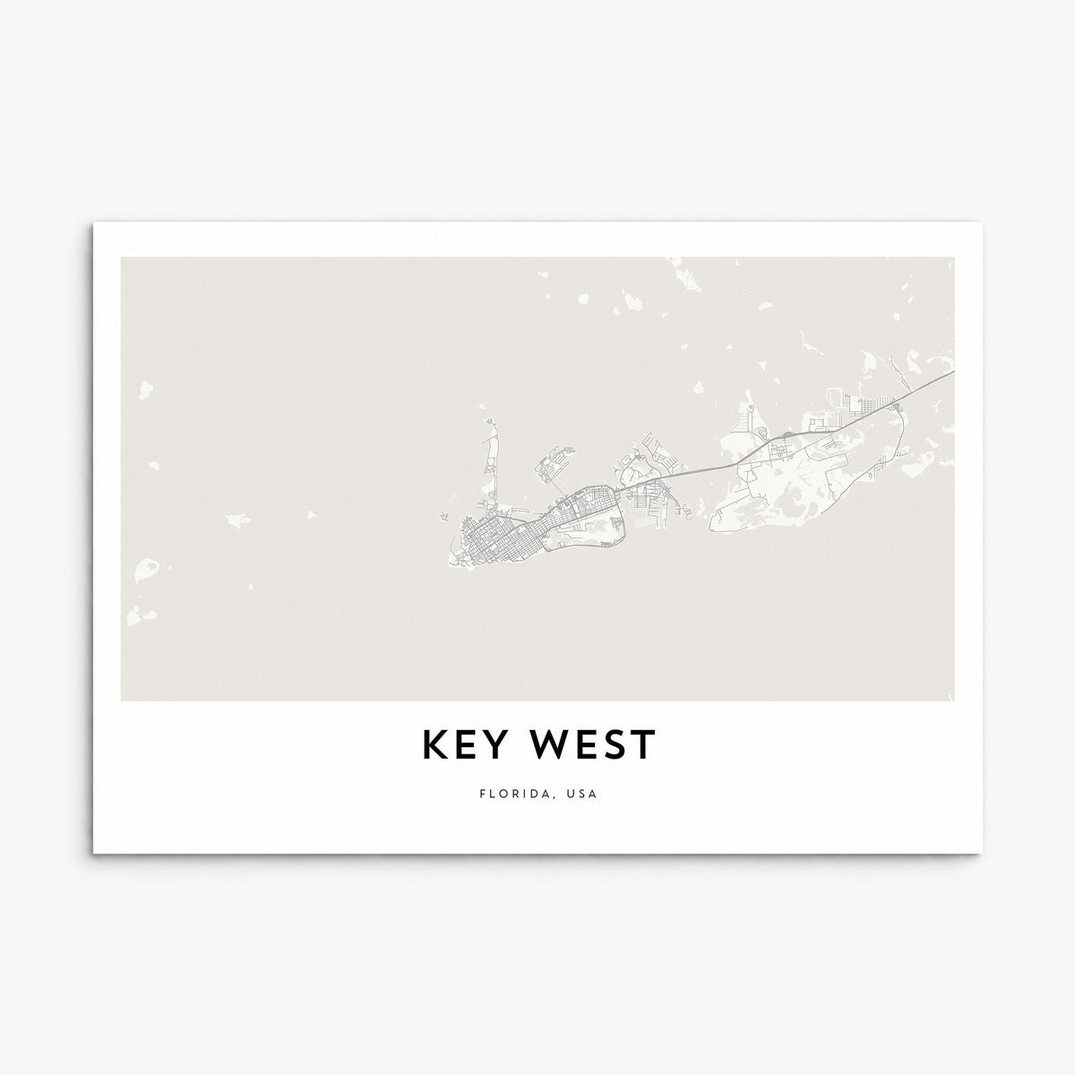 Key West Map Poster, print only (unframed)