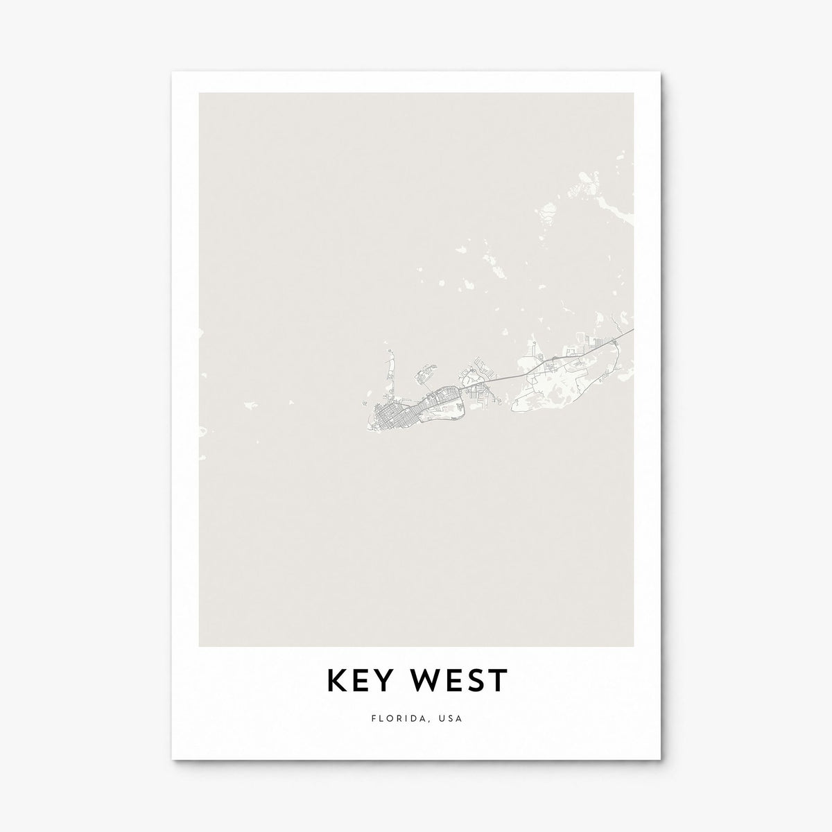 Key West Map Poster, print only (unframed)
