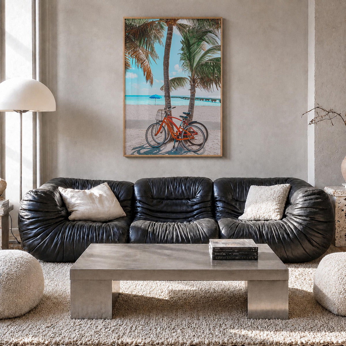 Key West no. 3 colorful photo poster of Florida, USA – vertical wall art in natural wood frame, hanging on wall