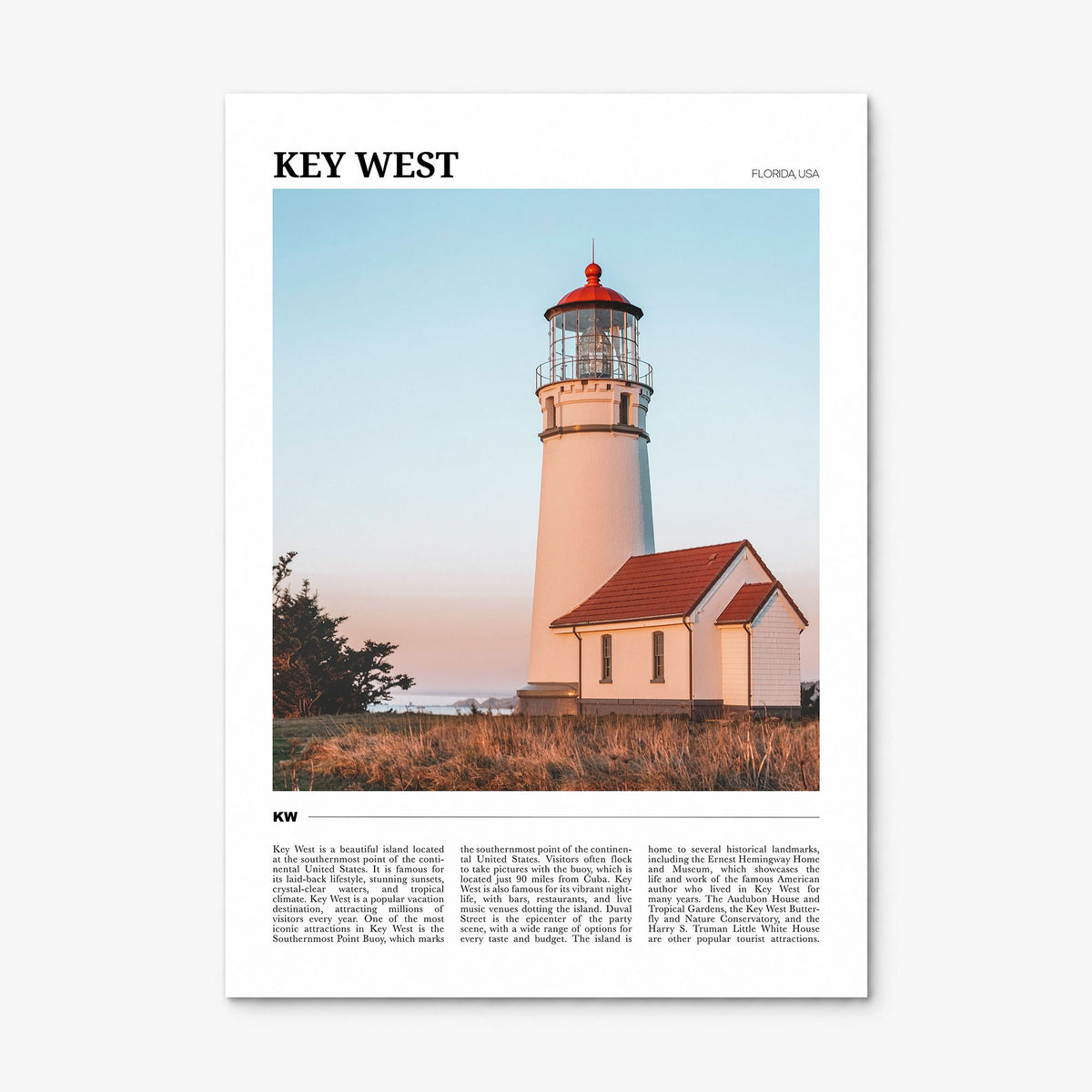 Key West Travel Poster, print only (unframed)
