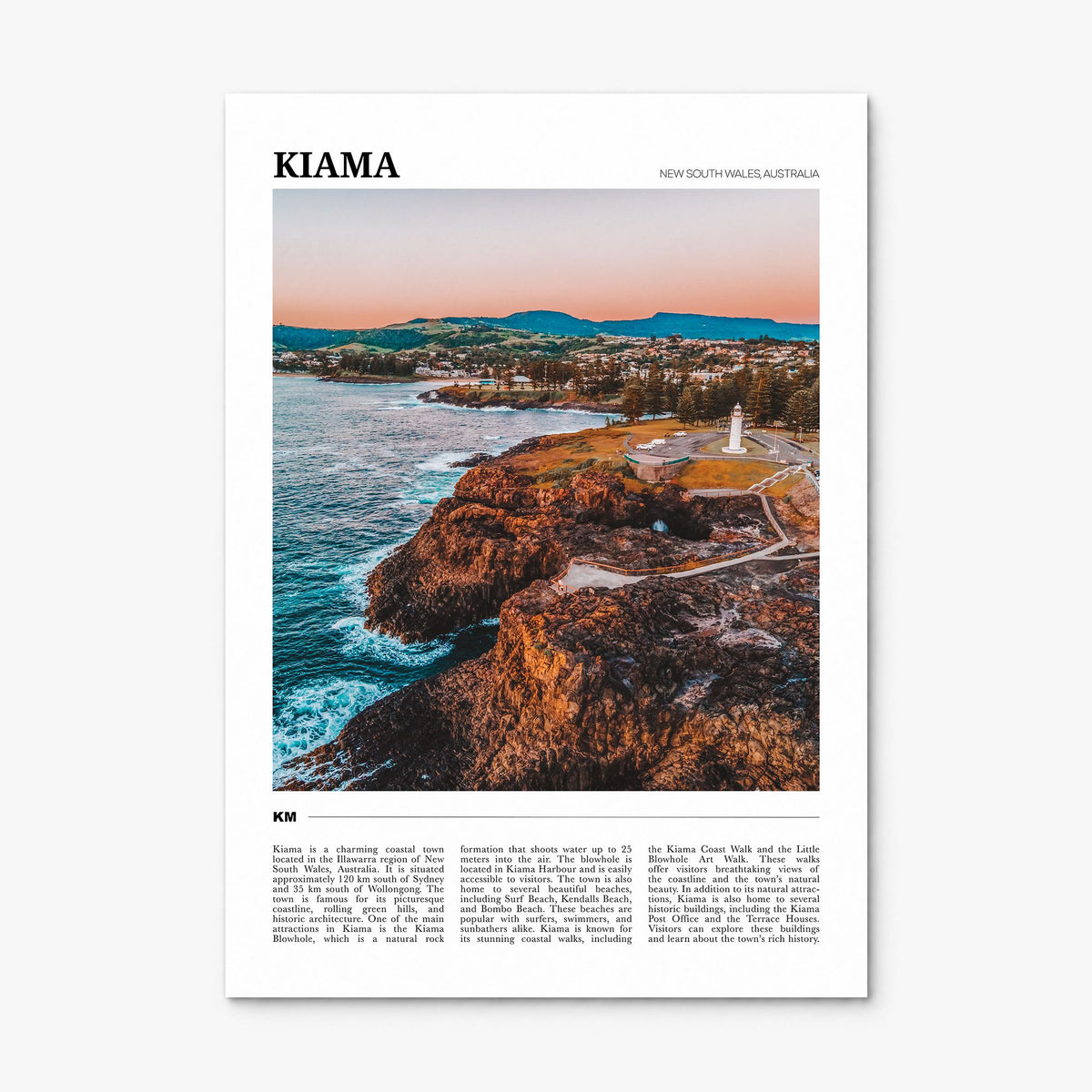 Kiama Travel Poster, print only (unframed)