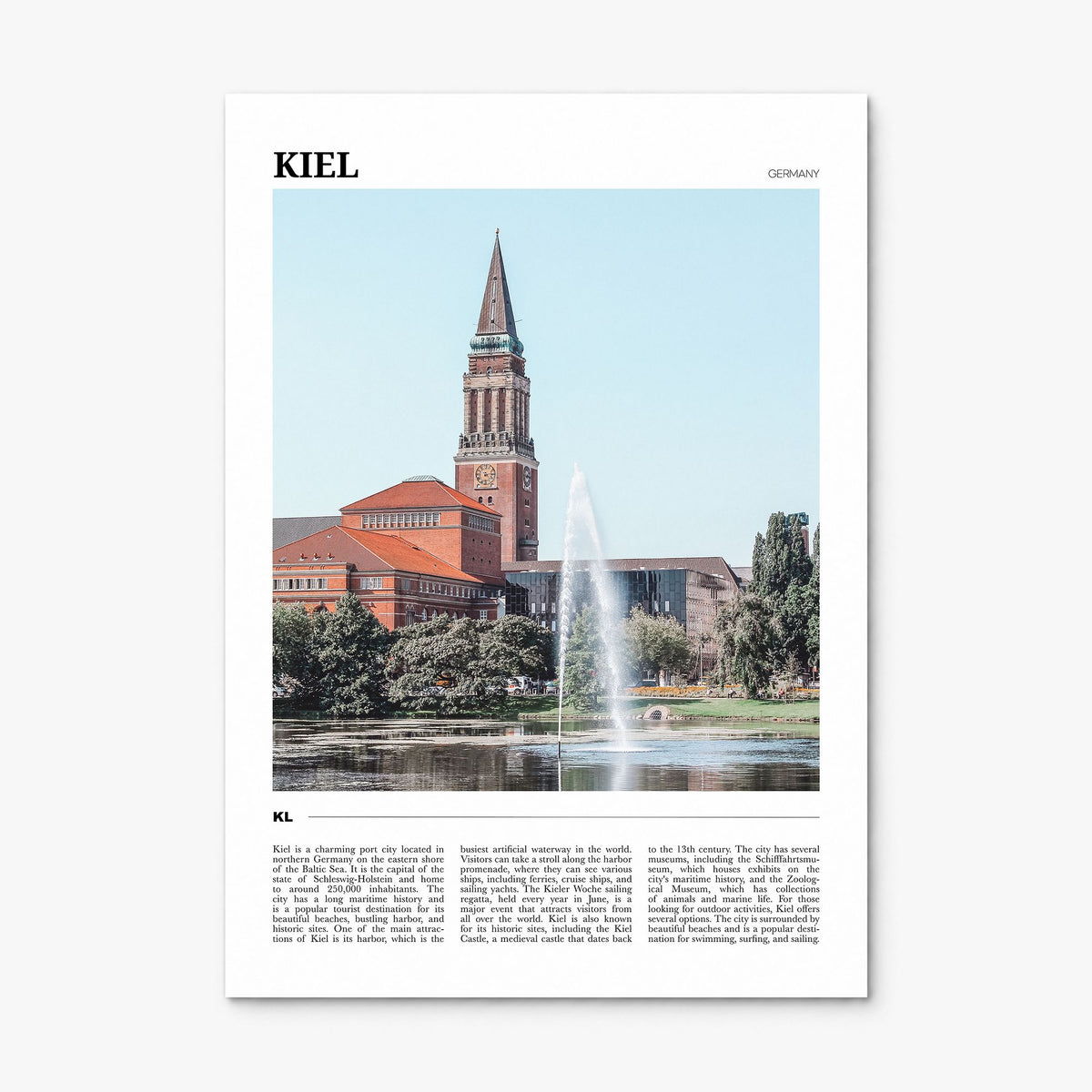 Kiel Travel Poster, print only (unframed)