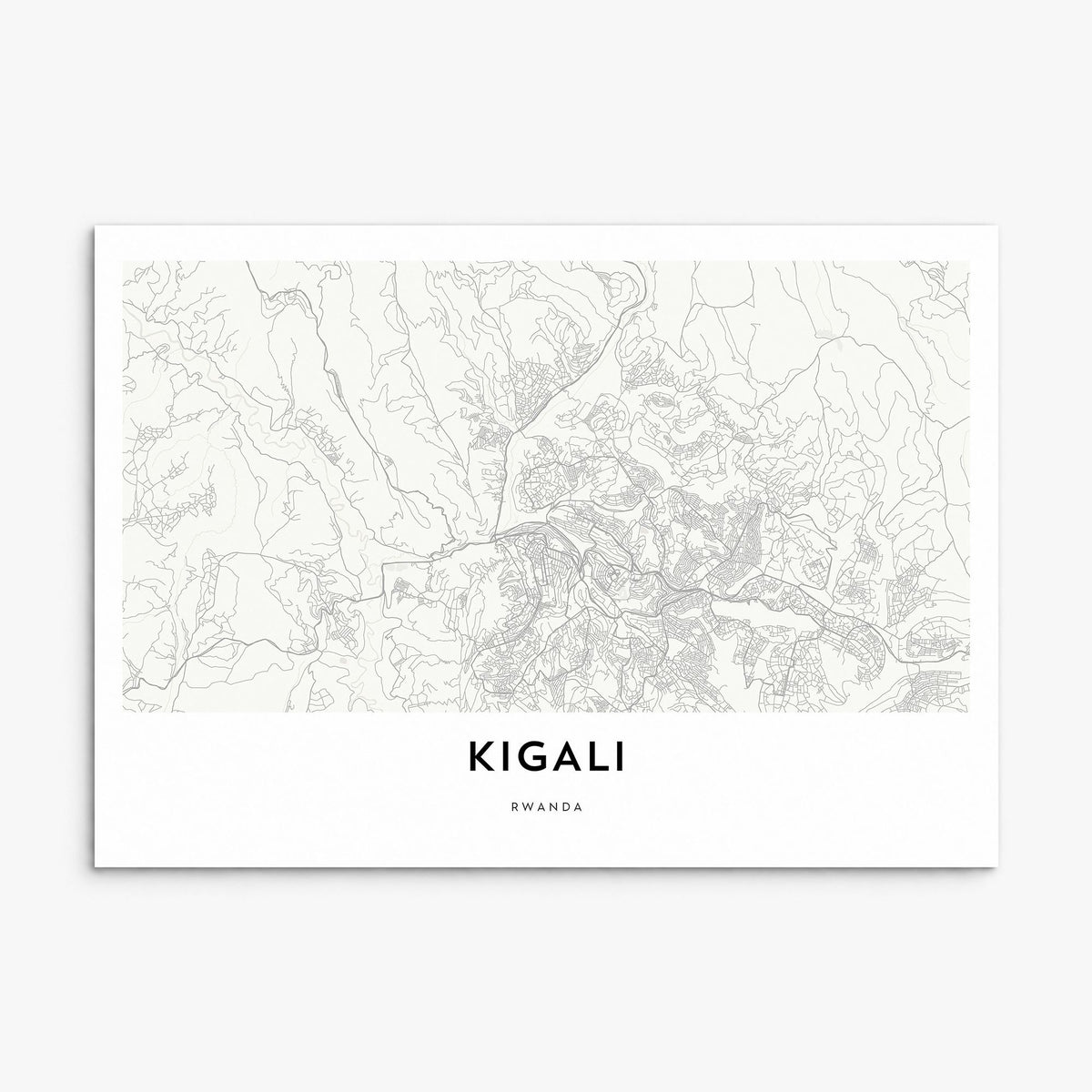 Kigali Map Poster, print only (unframed)