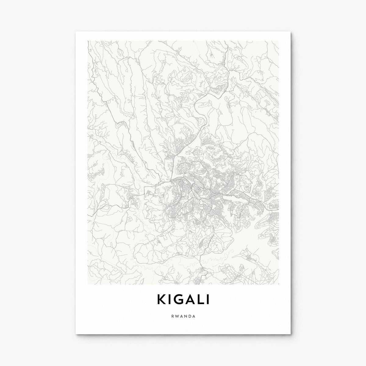 Kigali Map Poster, print only (unframed)