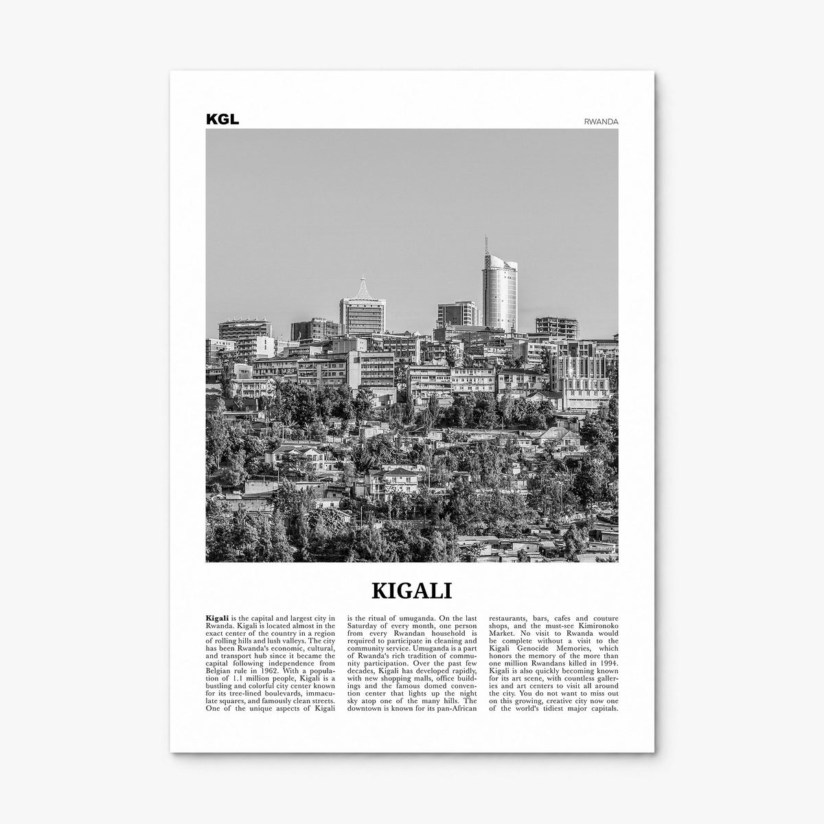 Kigali Newspaper Poster, print only (unframed)