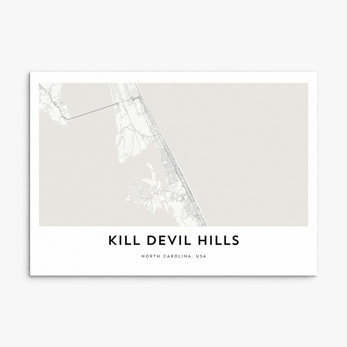 Kill Devil Hills Map Poster, print only (unframed)