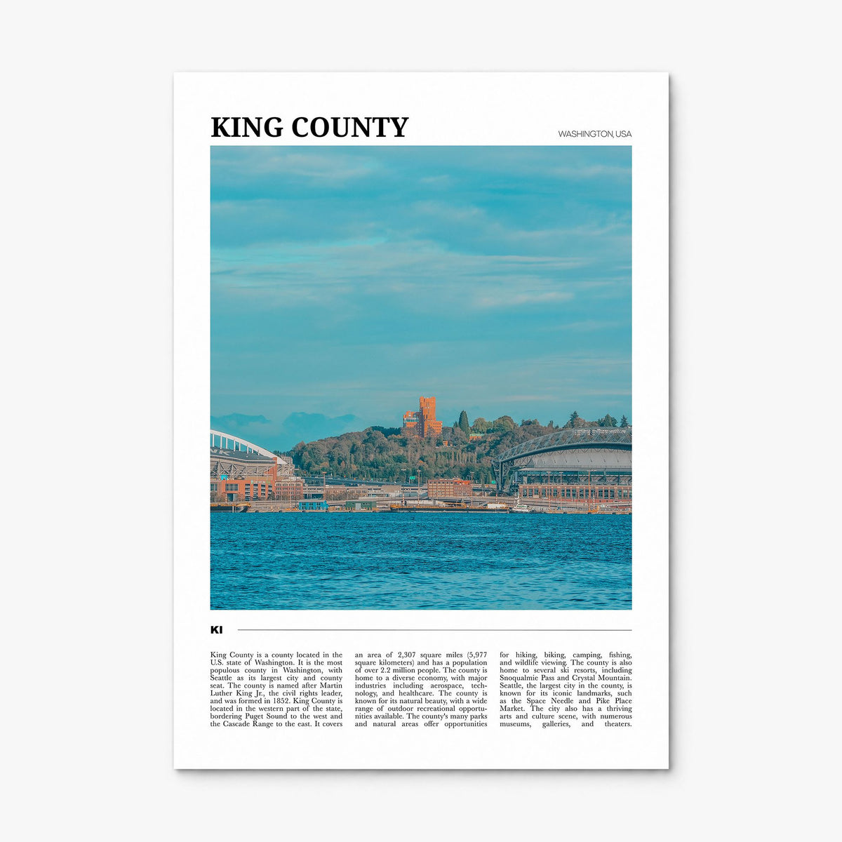 King County Travel Poster, print only (unframed)
