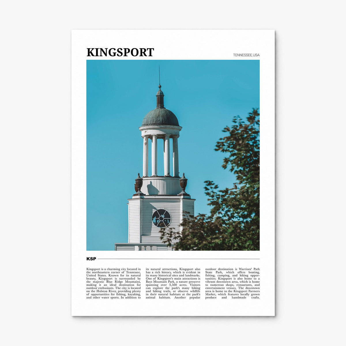Kingsport Travel Poster, print only (unframed)