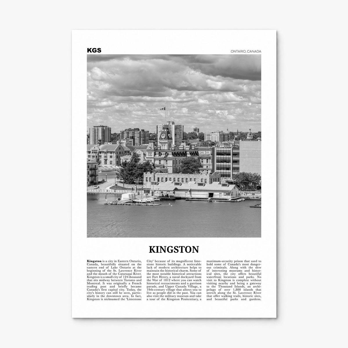 Kingston, Canada Newspaper Poster, print only (unframed)