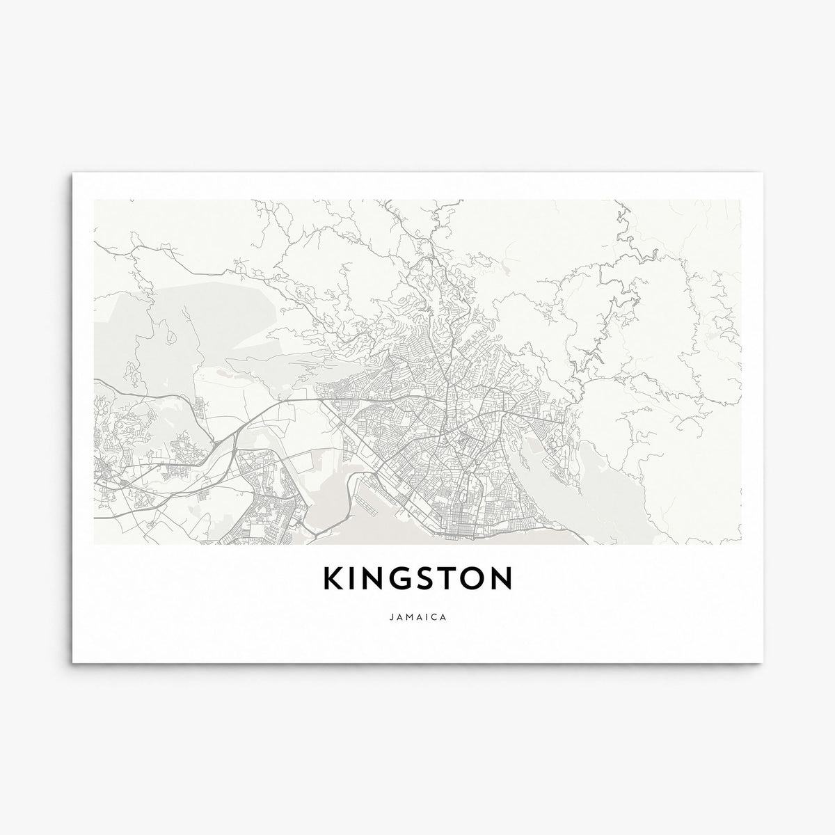 Kingston, Jamaica Map Poster, print only (unframed)