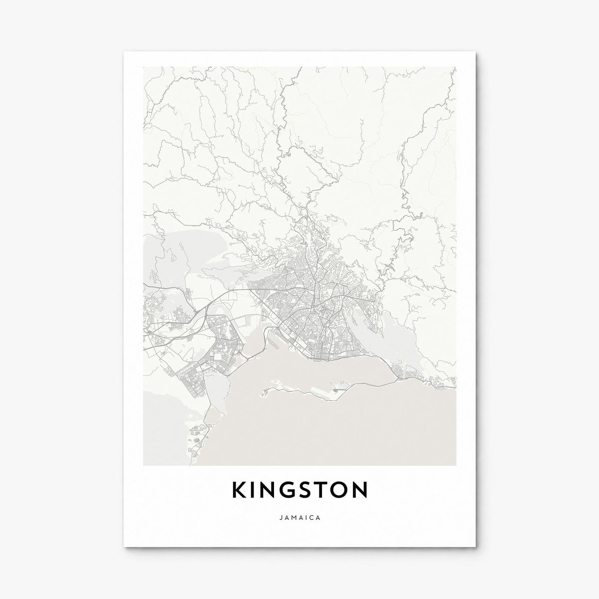Kingston, Jamaica Map Poster, print only (unframed)