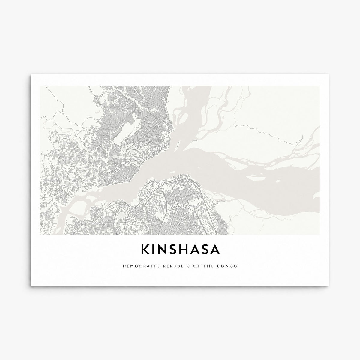 Kinshasa Map Poster, print only (unframed)