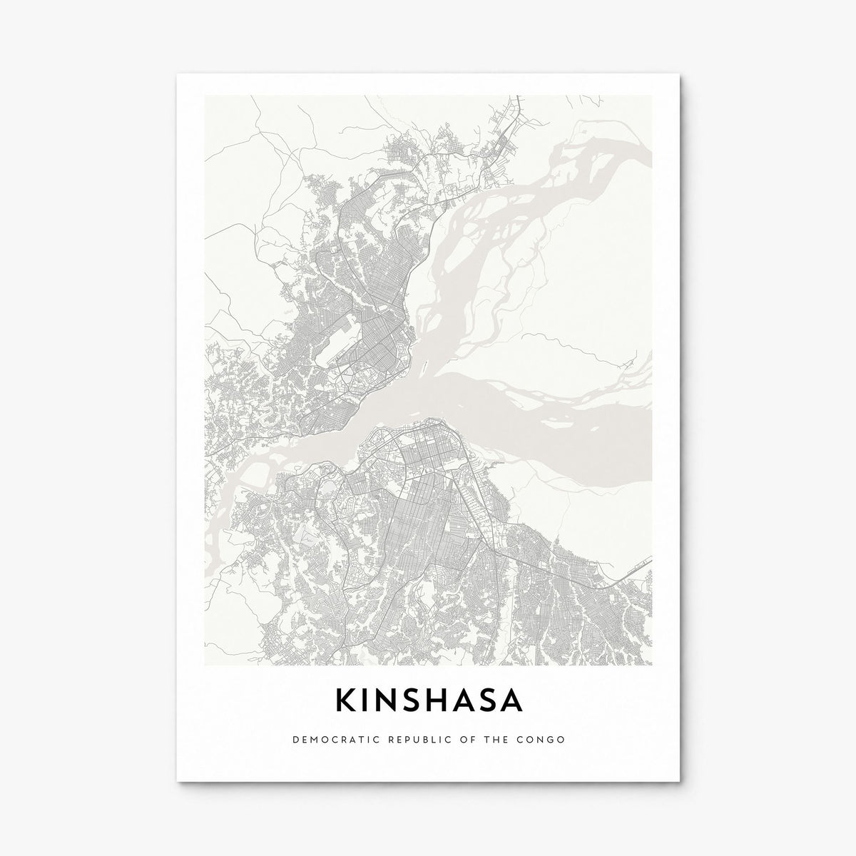 Kinshasa Map Poster, print only (unframed)