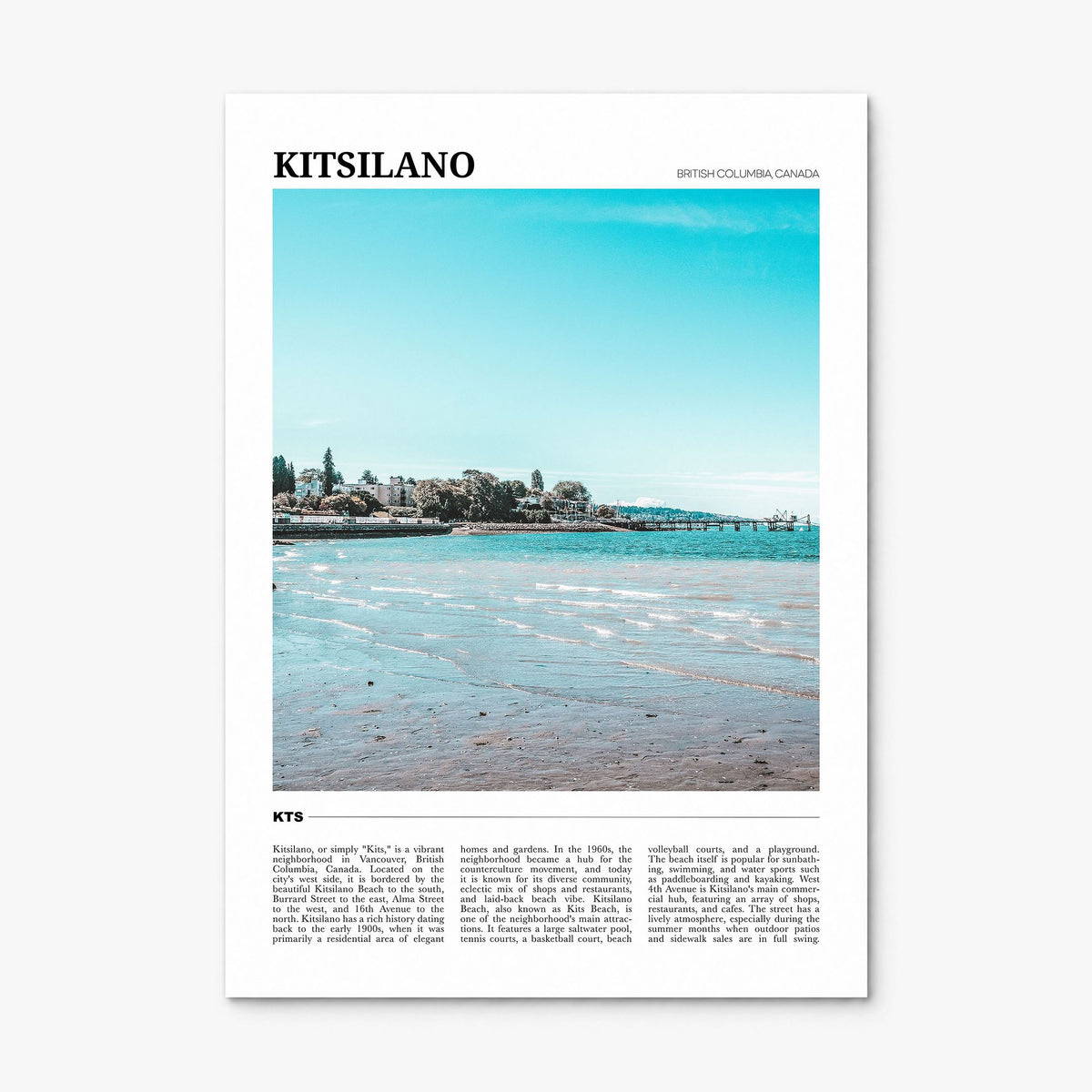 Kitsilano Travel Poster, print only (unframed)