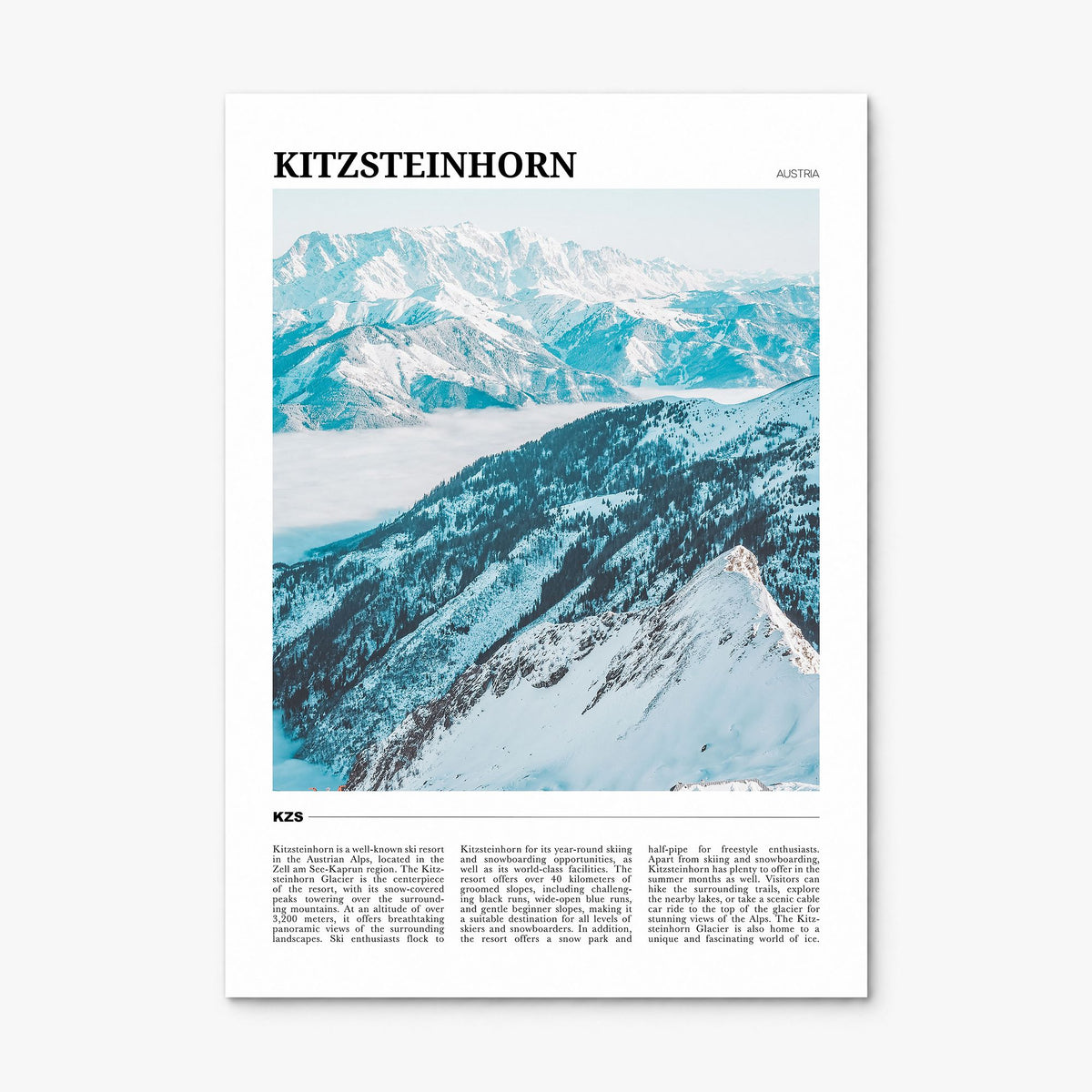 Kitzsteinhorn Travel Poster, print only (unframed)