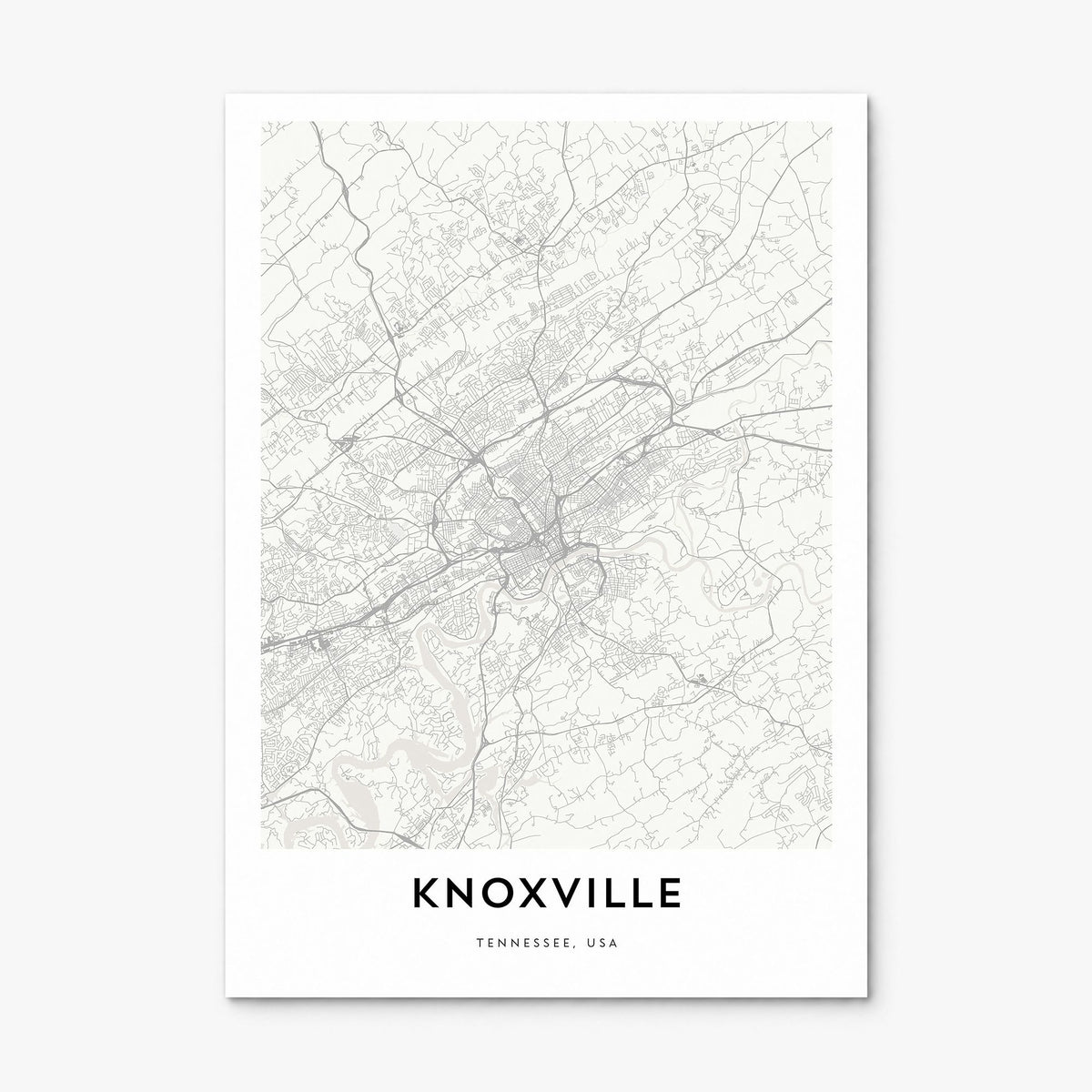 Knoxville Map Poster, print only (unframed)