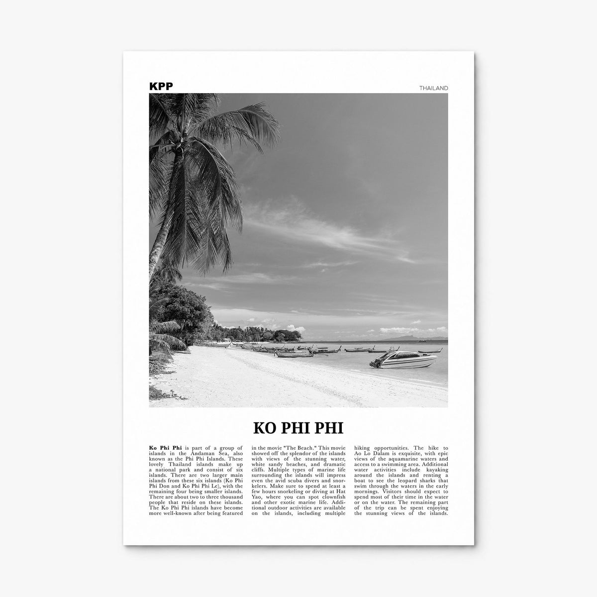 Ko Phi Phi Newspaper Poster, print only (unframed)
