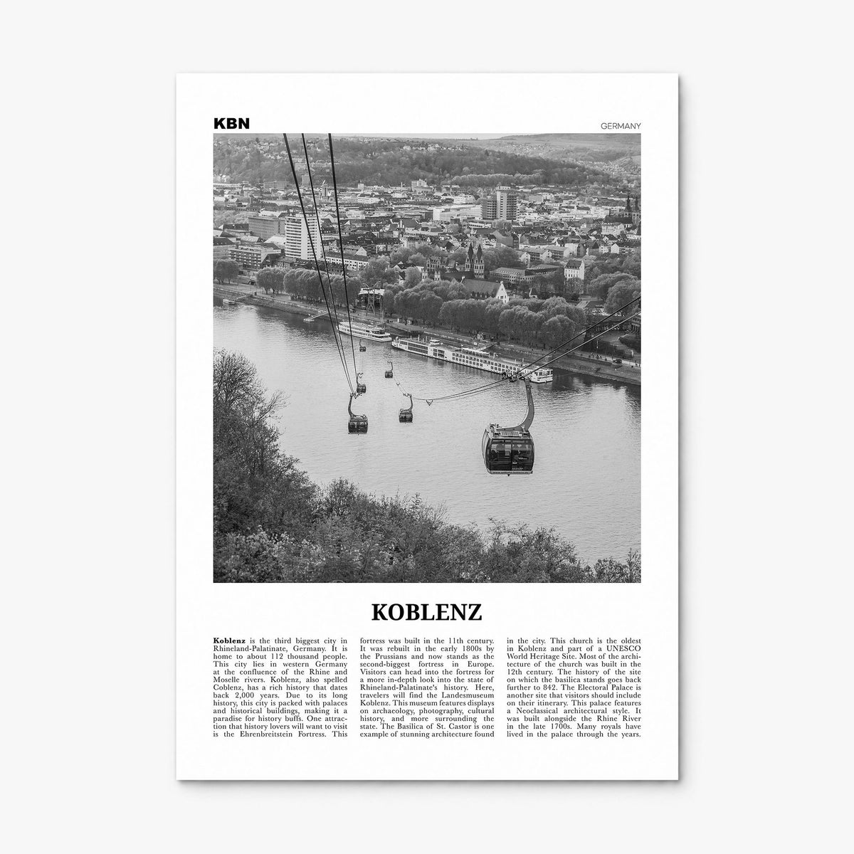 Koblenz Newspaper Poster, print only (unframed)