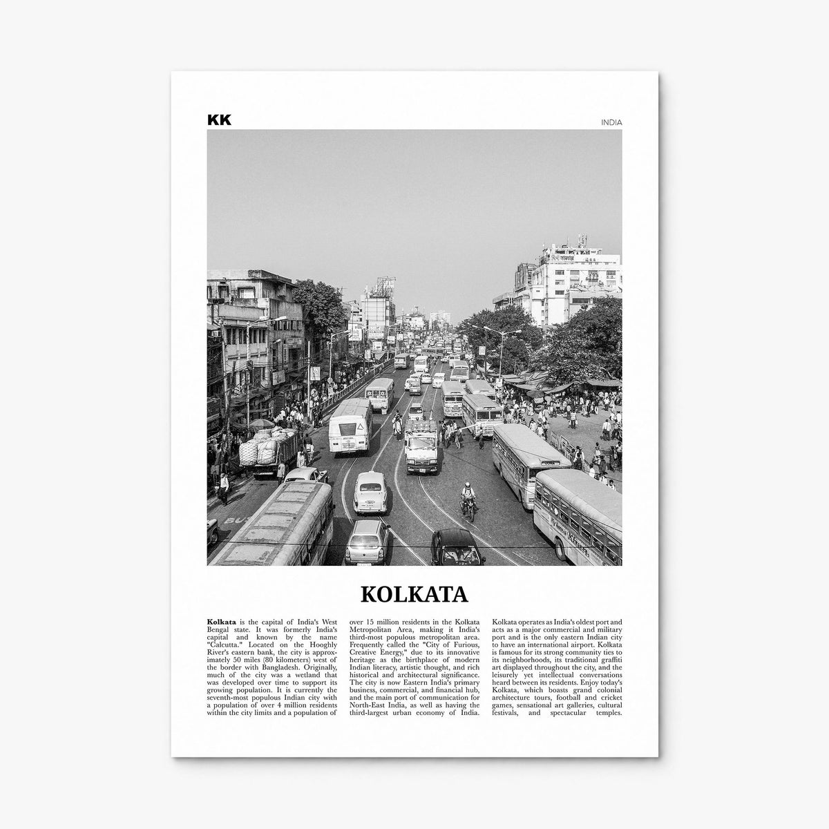Kolkata Newspaper Poster, print only (unframed)