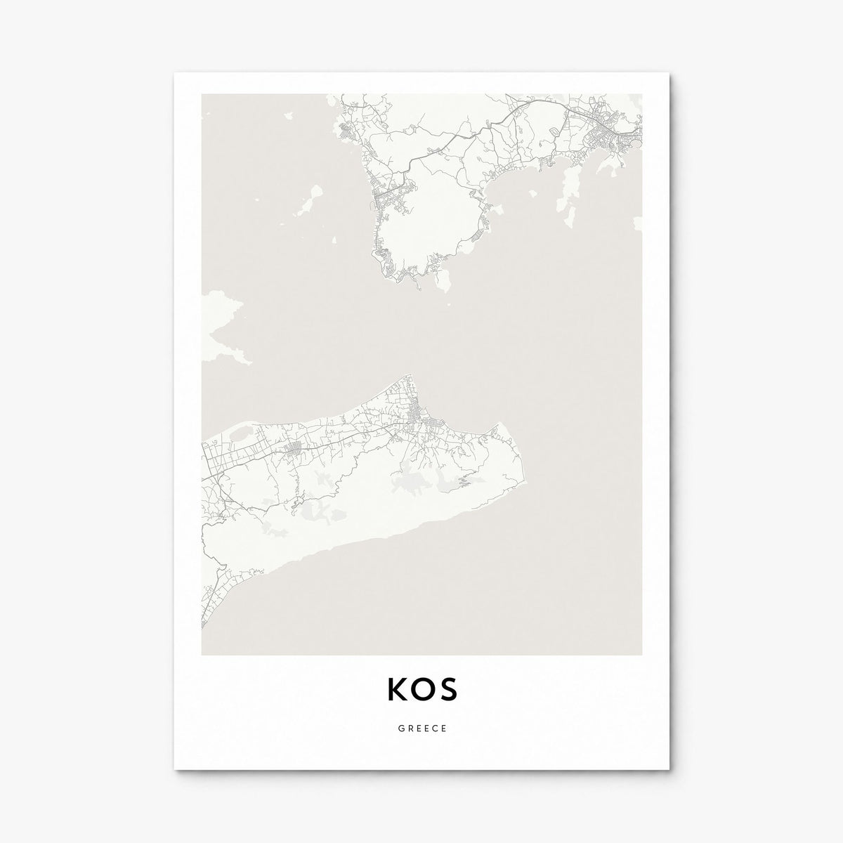 Kos Map Poster, print only (unframed)