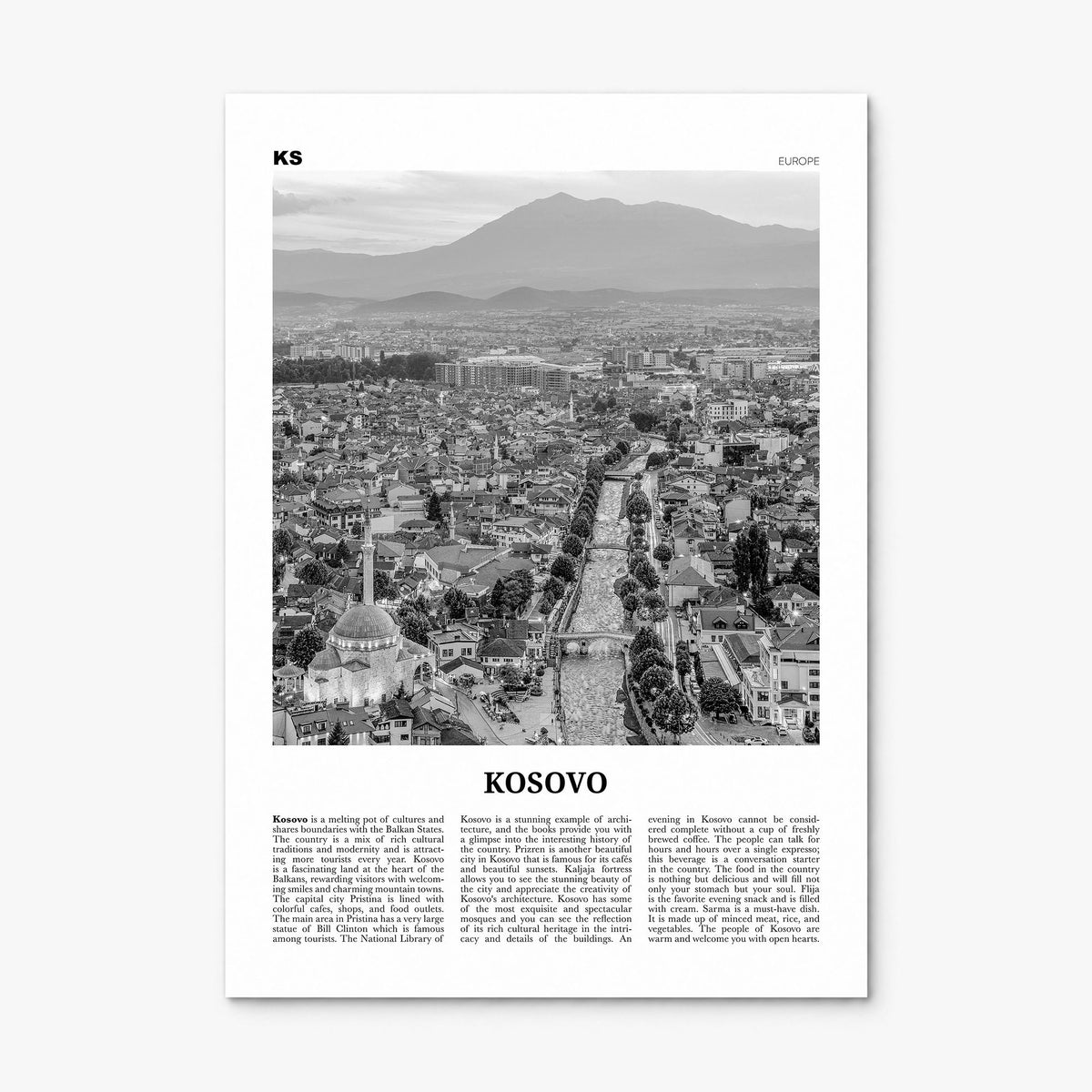 Kosovo Newspaper Poster, print only (unframed)