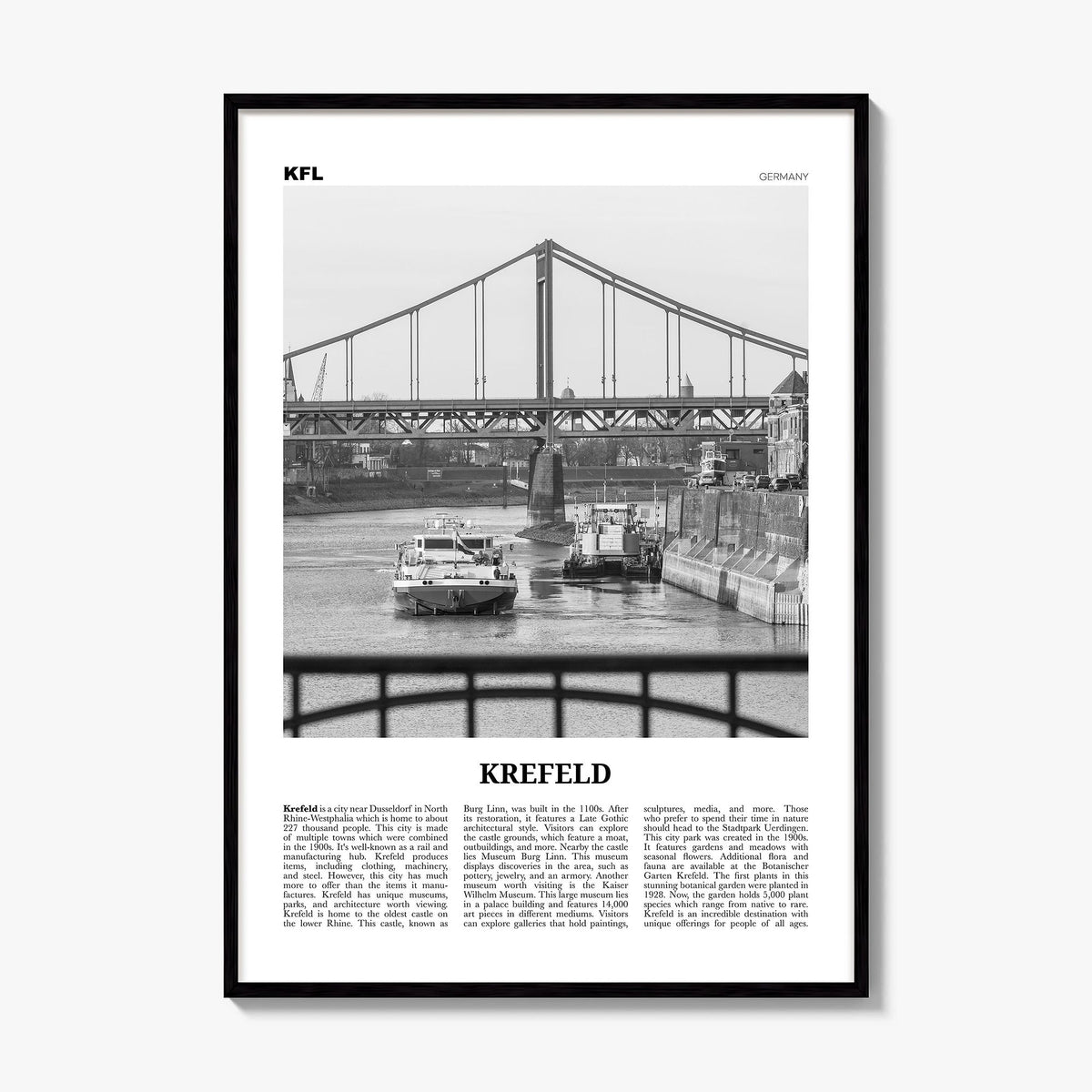 Krefeld Newspaper Poster, framed poster mockup