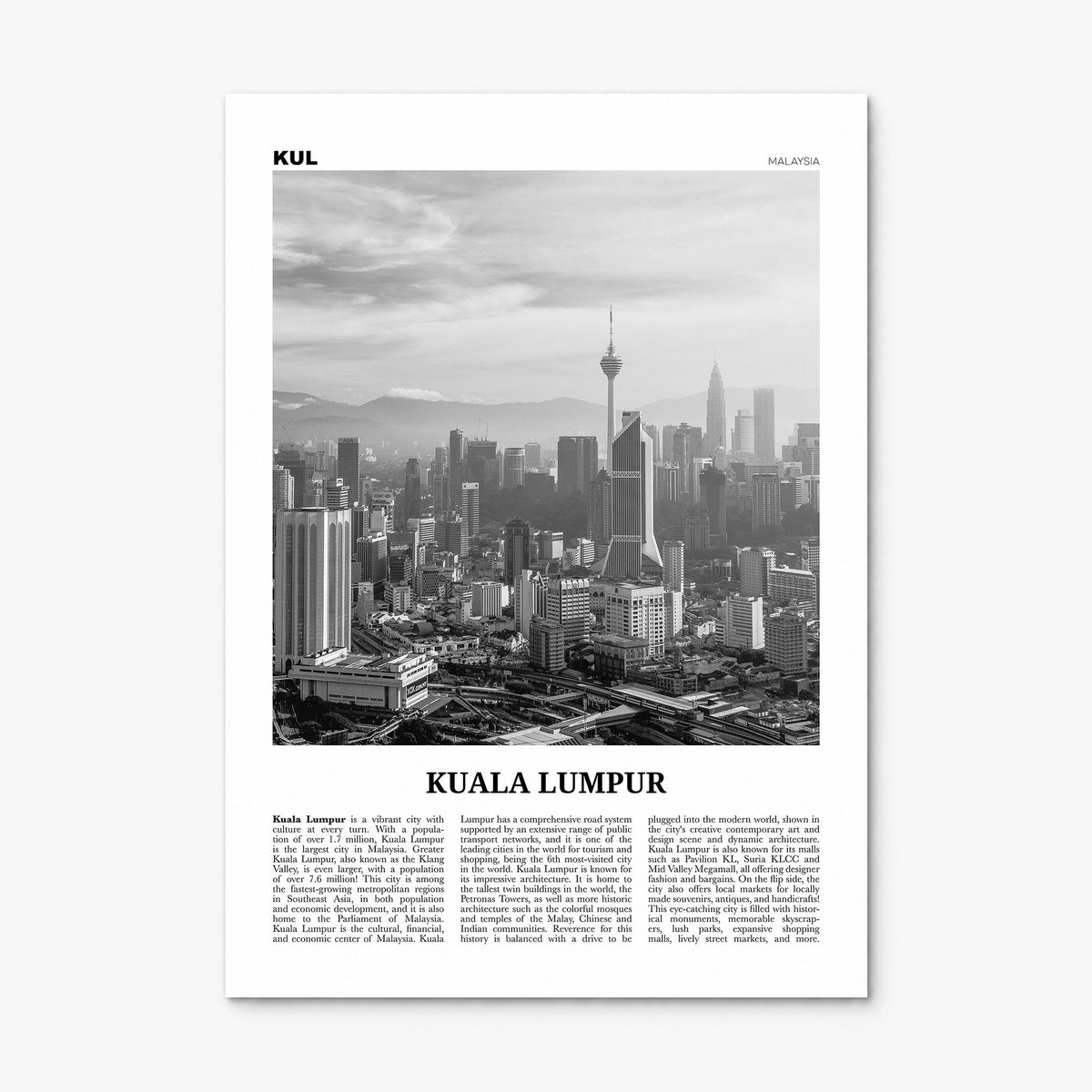 Kuala Lumpur Newspaper No 3 Poster, print only (unframed)