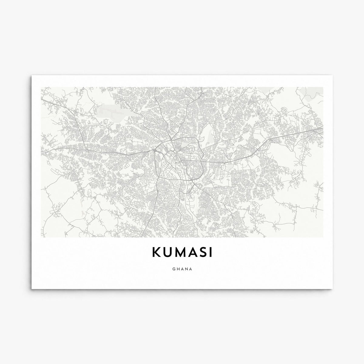 Kumasi Map Poster, print only (unframed)