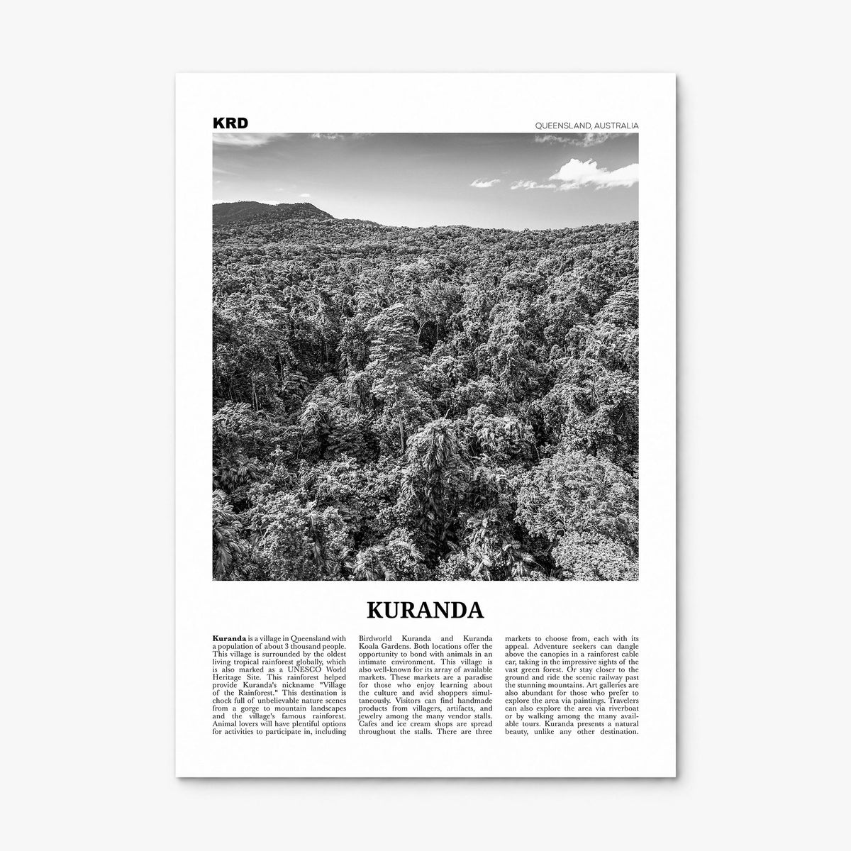 Kuranda Newspaper Poster, print only (unframed)