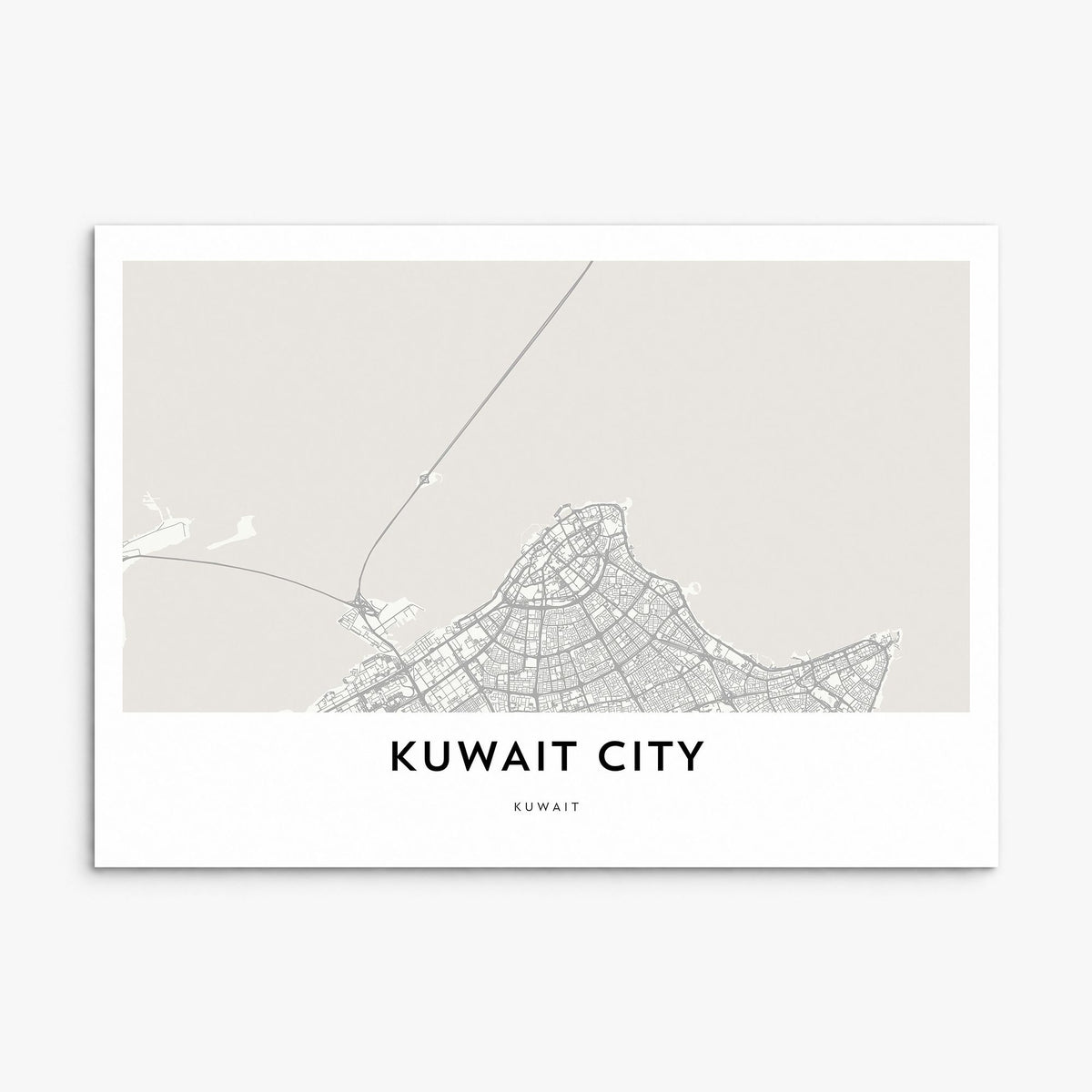 Kuwait City Map Poster, print only (unframed)