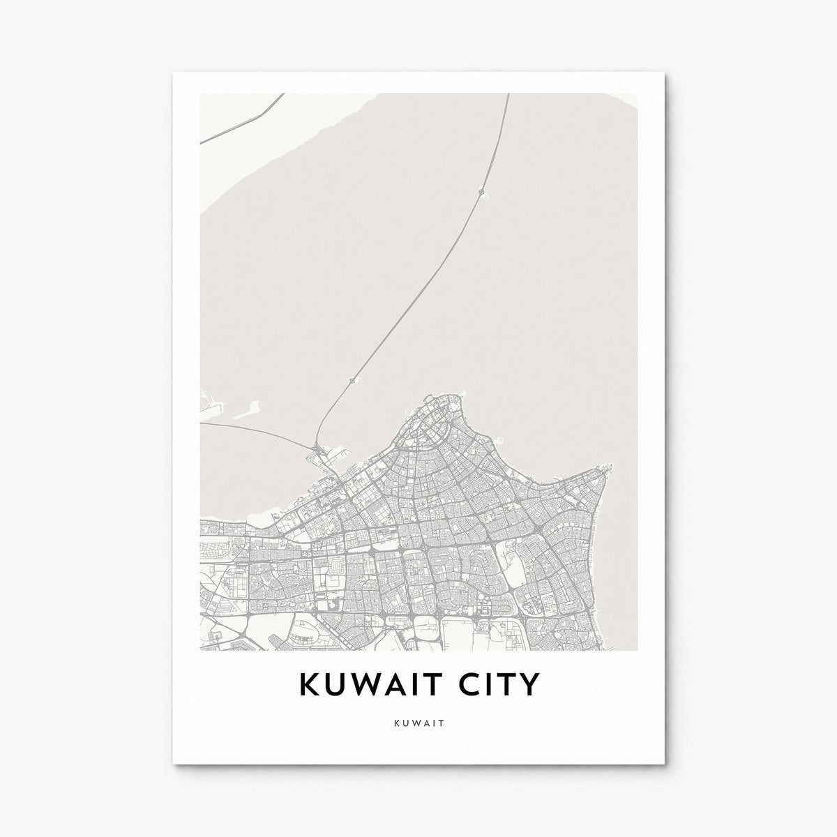 Kuwait City Map Poster, print only (unframed)