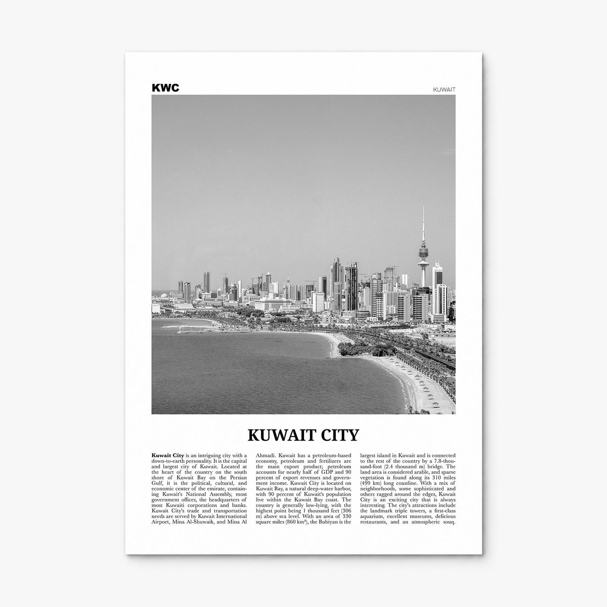 Kuwait City Newspaper Poster, print only (unframed)