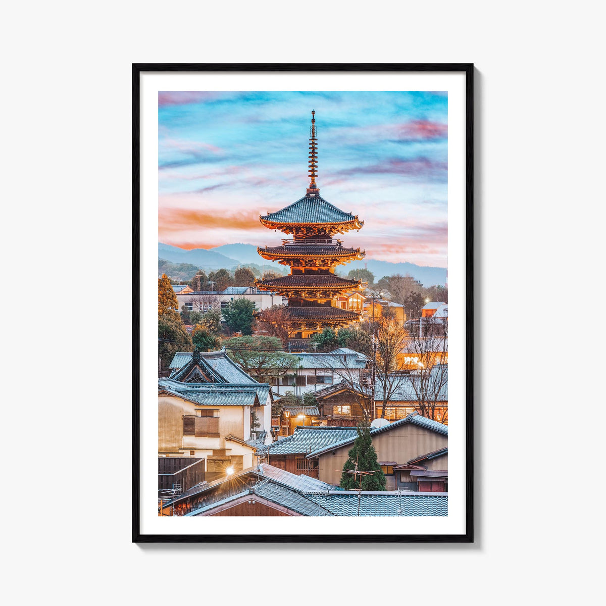 Kyoto colorful photo poster of Japan – vertical wall art, unframed print shown in interior mockup