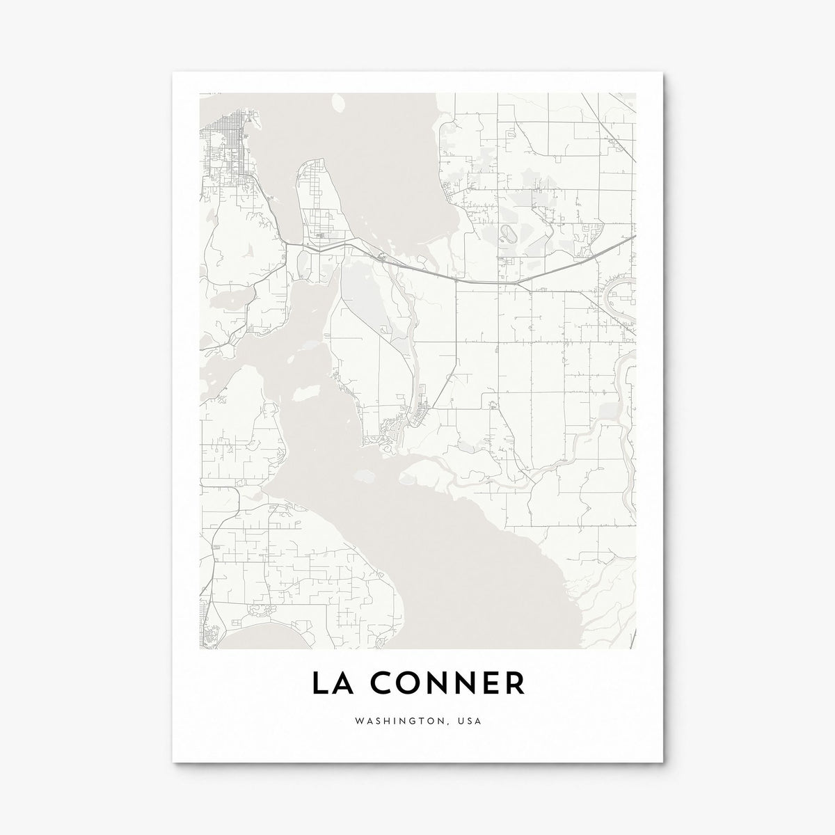 La Conner Map Poster, print only (unframed)