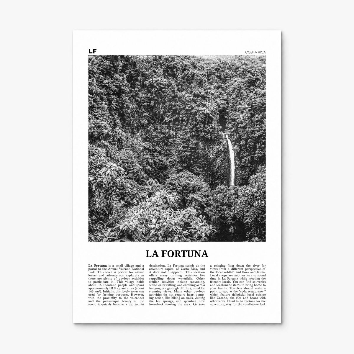 La Fortuna Newspaper Poster, print only (unframed)