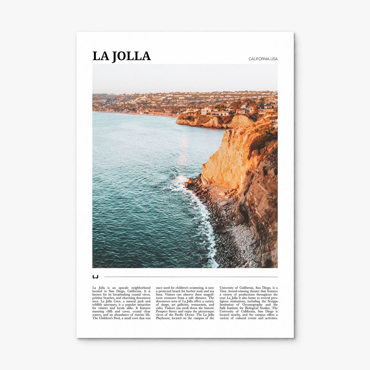 La Jolla Travel No 1 Poster, print only (unframed)