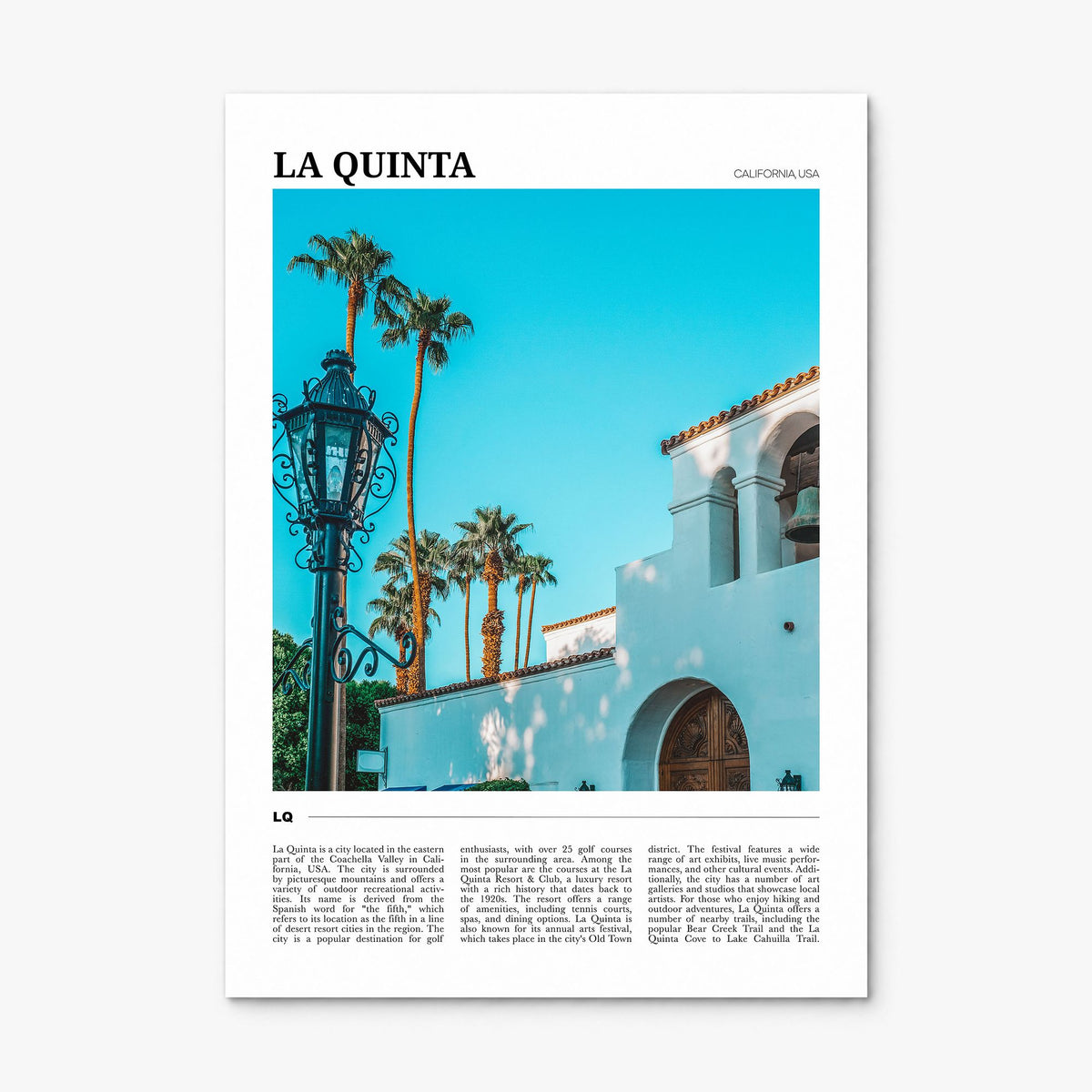 La Quinta Travel Poster, print only (unframed)