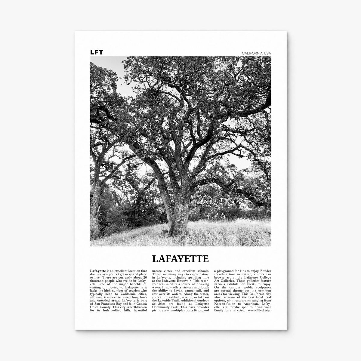 Lafayette, California Newspaper Poster, print only (unframed)