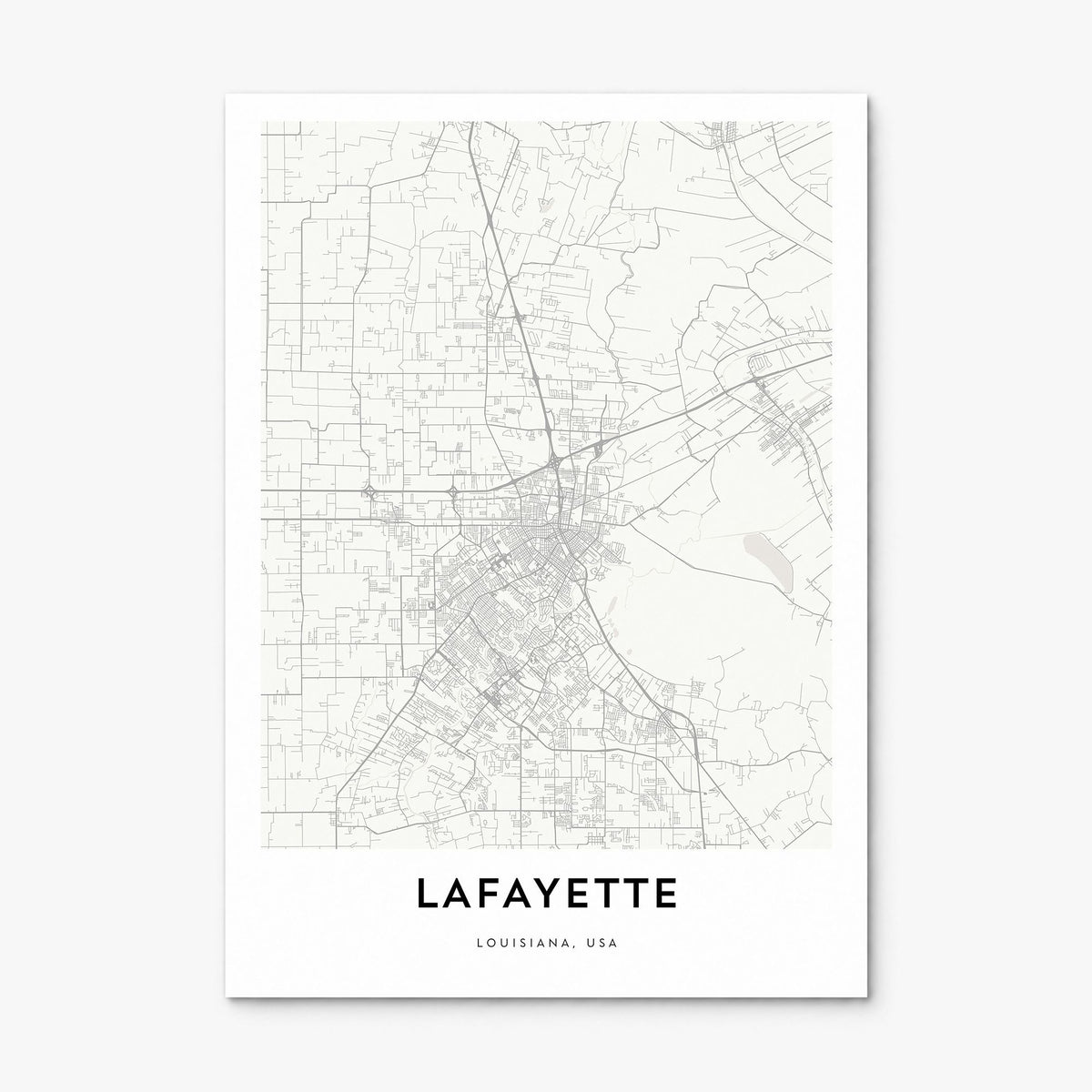 Lafayette, Louisiana Map Poster, print only (unframed)