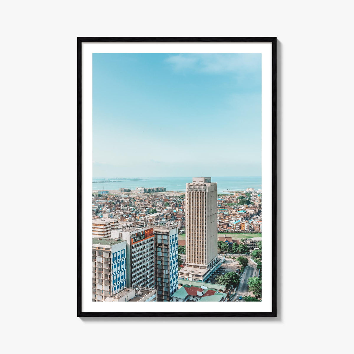 Lagos, Nigeria colorful photo poster of Nigeria – vertical wall art, unframed print shown in interior mockup