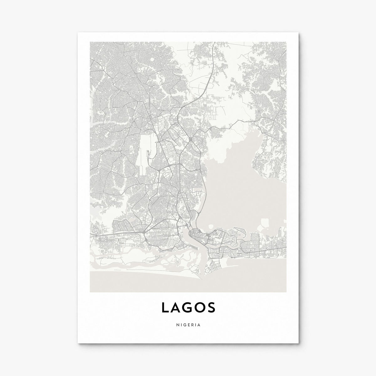 Lagos, Nigeria Map Poster, print only (unframed)