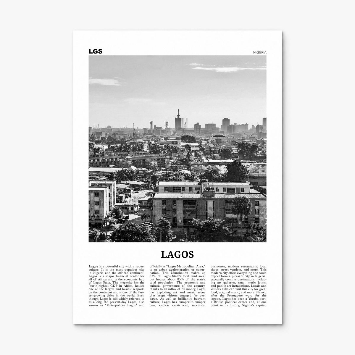 Lagos, Nigeria Newspaper No 1 Poster, print only (unframed)