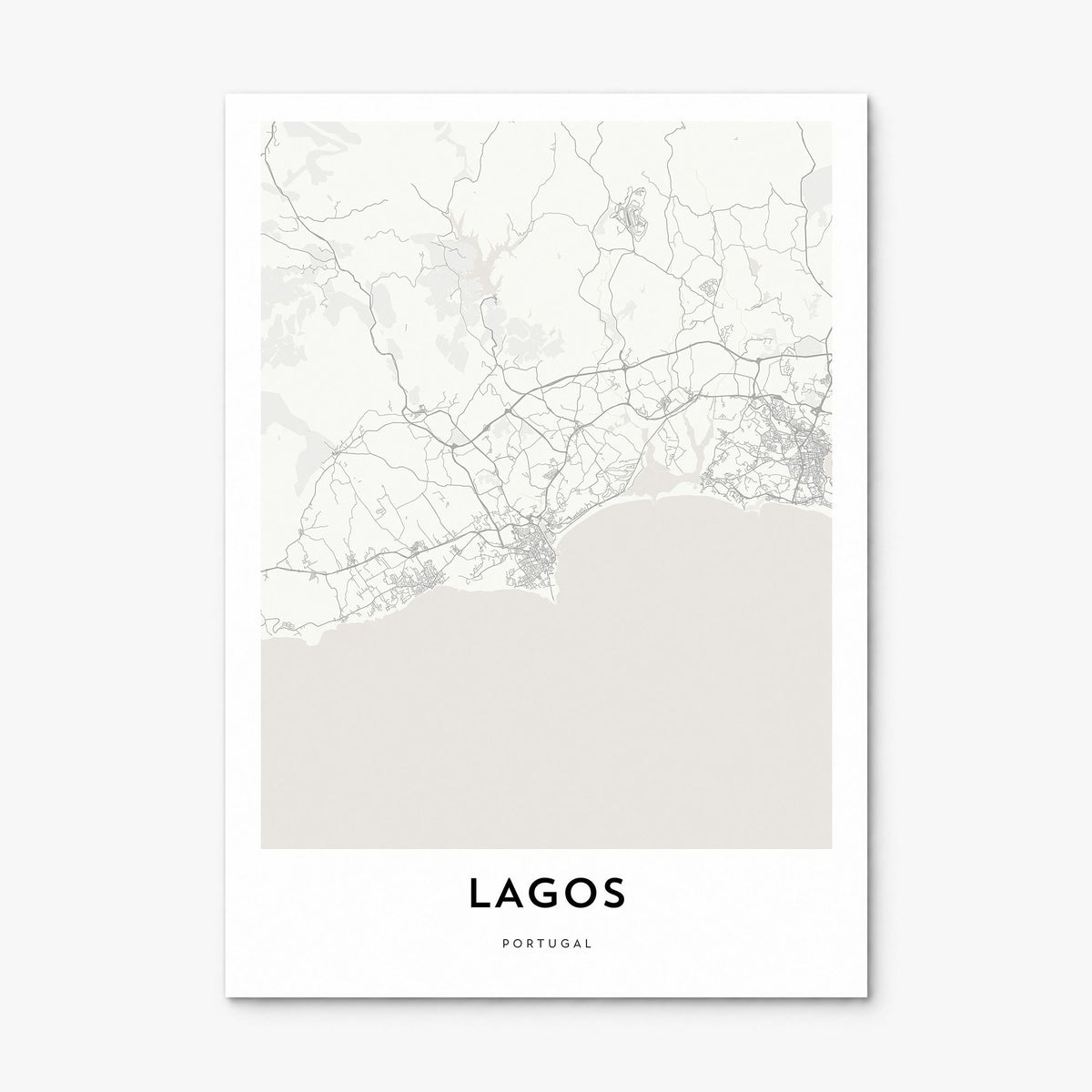 Lagos, Portugal Map Poster, print only (unframed)