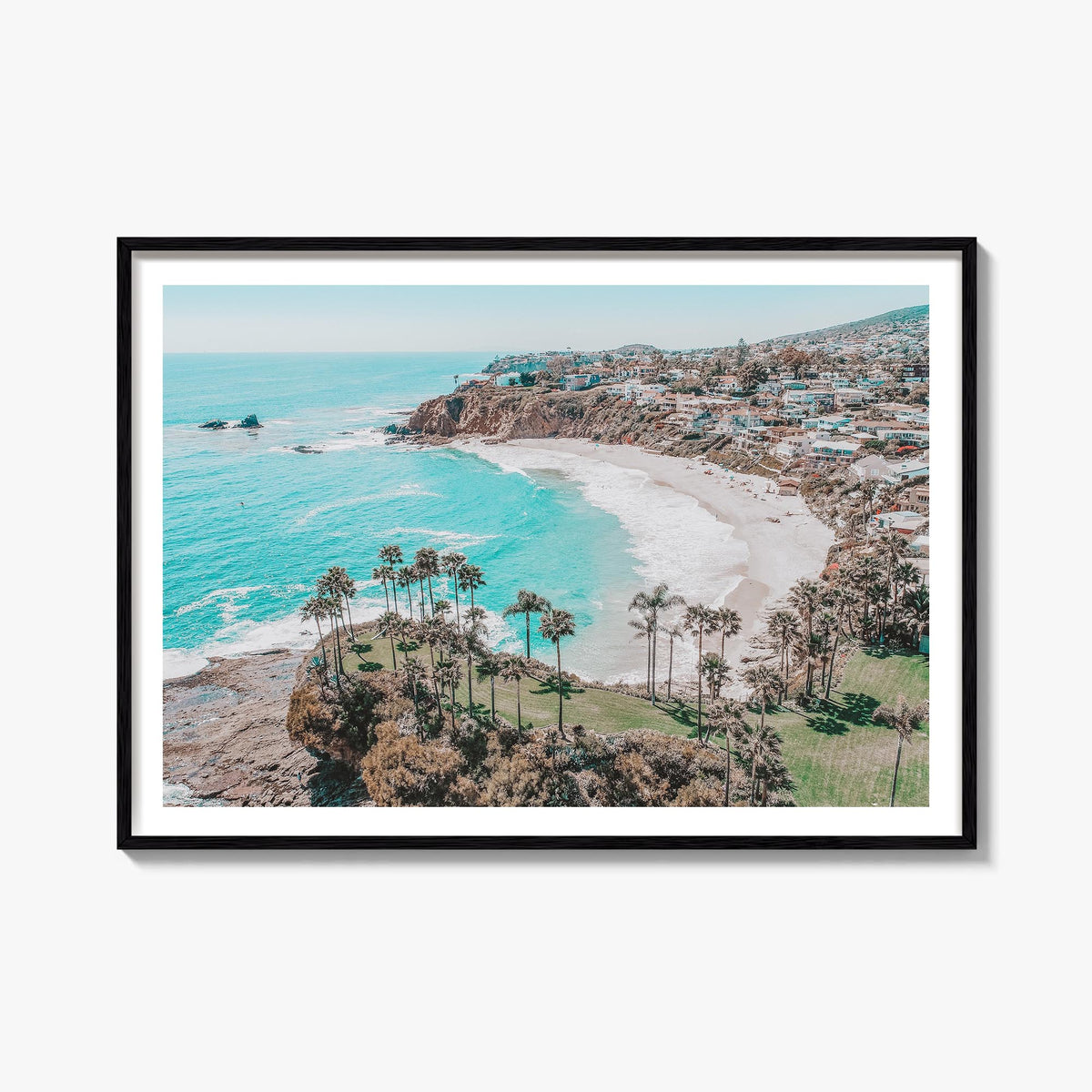 Laguna Beach colorful photo poster of California, USA – horizontal wall art, unframed print shown in interior mockup